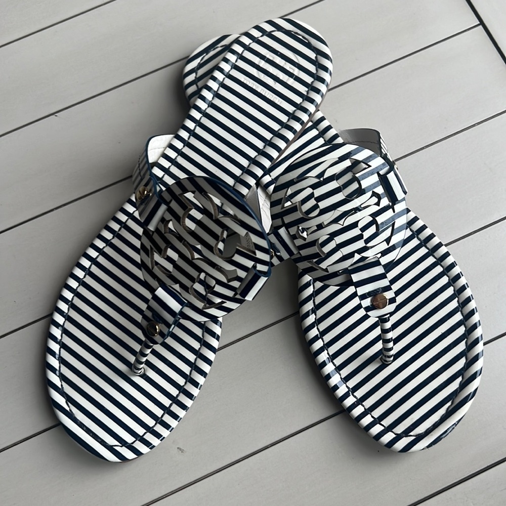 miller leather logo sandals